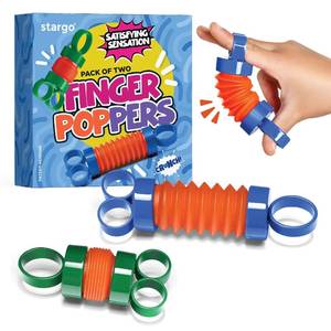 lot 4266 image: Finger Poppers Fidget Toy for Kids - Hand Exercisers Pop Tube Mini Fidget Toys - Sensory Toy for Girls and Boys - Finger Strengthener and Occupational Therapy Toy Stocking Stuffers - Pack of 2