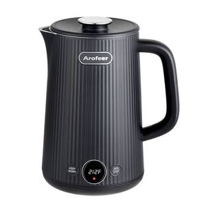 lot 6092 image: Arofeer� 1.7L(57oz) Large Electric Kettle Temperature Control, 7Cups Electric Tea Kettle for Coffee&Tea, 2 quarts Big Hot Water Kettle Electric with,1200W,Keep Warm-Black