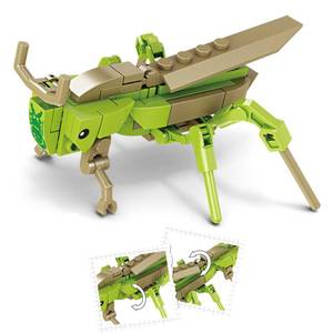 lot 6102 image: Vilbocr Mini Insect Building Blocks Toy Insect Collection Building Block Set Insects Collection Building Blocks Bugs Toy Building Sets for Kids 6 (Locusts)