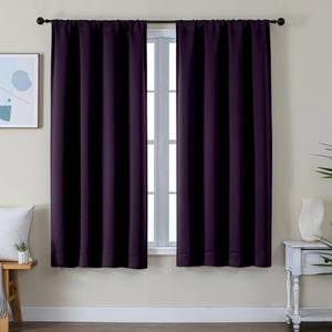 lot 6107 image: Simplebrand Ava BlackBerry Blackout Curtains for Bedroom 63 Inch Length 2 Panels Set, Nursery Thermal Insulated Energy Saving Rod Pocket Window Treatment Curtains Blackout Drapes, W40 x L63 Inch