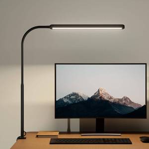 lot 6116 image: SUPERDANNY Eye-Caring LED Desk Lamp 360° Flexible Gooseneck Work Lamp with Desk Side Clamp Touch Control 3 Light Colors Smooth Dimming Task Lighting Reading Light for Home Office College Dorm, Black