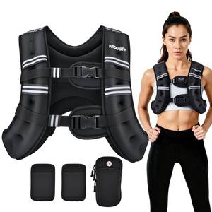 lot 6119 image: PACEARTH Weighted Vest, 6lb12lb16lb20lb25lb30lb Weight Vest with Reflective Stripe, Body Weight Vests Adjustable for Men, Women Workout, Strength Training, Running, Walking, Jogging