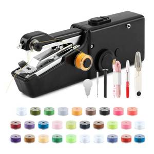 lot 6153 image: NINEFOX Handheld Sewing Machine - Mini Portable Quick Sewing Machine - Black - About 21x6.5x3.5cm8.27x2.56x1.38inch - Plastic, Metal