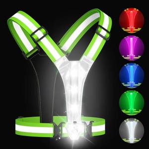 lot 6165 image: Zacro LED Reflective Vest with Chest Light 500LM, 5 RGB Colors High Visibility Rechargeable Light Up Running Vest IPX4 Night Safety Running Gear for Dog Walking, Cycling, Adjustable for Men Women Kids
