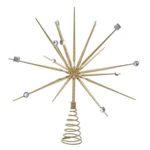 lot 6200 image: Kurt S. Adler 14.8-Inch Gold Starburst Throng Treetop