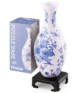 lot 6201 image: Pintoo 3D Puzzle Vase Unique Flower Vase Made by 160 Curved Plastic Puzzle Pieces House Warming Gift for Flower Arrangements and Home Decoration - S1033 (Classic, Blooming Season)