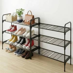lot 6214 image: Tujurich 3-Tier Shoe Rack Organlzer, Rustproof lron, Spaclous Shoe Storage Shelf for Closet or Entryway, Fits Sneakers & Slippers, Black