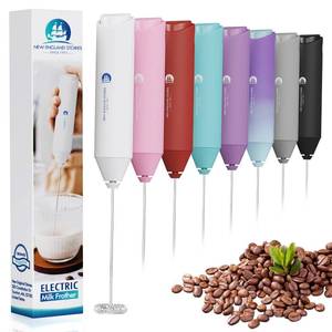 lot 6221 image: Powerful Milk Frother Handheld Foam Maker, Mini Whisk Drink Mixer for Coffee, Cappuccino, Latte, Matcha, Hot Chocolate, No Stand, White