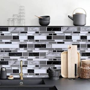 lot 6231 image: Livebor Peel and Stick Kitchen Wallpaper Backsplash Wall Paper for Kitchen 11.8inch x 78.7inch Backsplash Tiles Wallpaper Peel and Stick Waterproof Countertop Contact Paper for Bathroom Cabinet