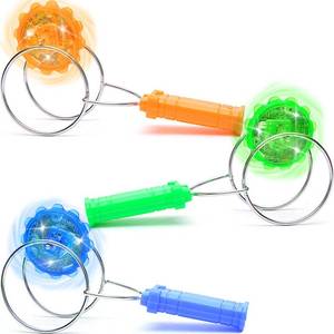lot 6236 image: Jishi Light Up Gyro Wheel 3pk Magic Rail Twirler Toy Gifts for Kids Stocking Stuffers for Boys 8-12, Magnetic Yoyo Spinner Sensory Fidget Toys for Kids Ages 3-5 4-8-12 Year Old Boys Girls Teens Adults
