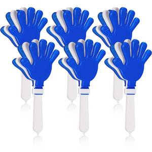lot 6255 image: Syhood 6 Pcs Hand Clappers 7.5 Inch Noise Makers Party Favors Plastic Clapper Sporting Events Cheers for Football Basketball Birthday Decorations Gift Supplies(Blue and White)