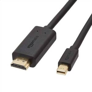 lot 6269 image: Amazon Basics Mini DisplayPort Male to HDMI Male Cable, 1080p, Gold-Plated Plugs, 6 Foot, Black for Personal Computer 3 Pack