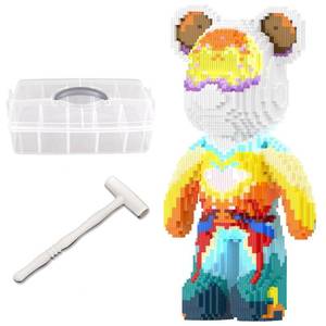lot 7889 image: MIKIJOYS Bear Building Blocks with Organizer Bins (4500PCS), Fluorescent Bricks & Stroage Drawer, Gift for Adults & Kids, Ideal for Home & Office Decor, QR Code User Manual, 8885