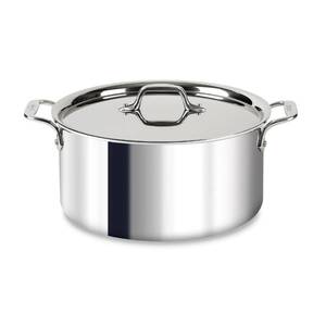 lot 7939 image: All-Clad D3 3-Ply Stainless Steel Stockpot with Lid 8 Quart, Induction, Oven Broiler Safe 600F, Silver