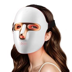 lot 7961 image: tinkoola Red Light Therapy Mask for Face & Neck, LED Face Light Therapy,USB C Rechargeable,Infrared Mask