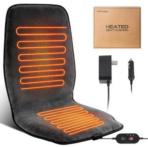 lot 7974 image: Dark Grey Heated Seat Cover Cushion with Heat Warmer, Large Size Soft Comfortable Winter Seat Cover Cushion Heating Pad for Office Home Chair Warm Cold Weather Gift for Winter, 3 Models Setting