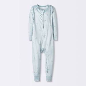 lot 8038 image: Toddler Boys Paper Airplanes Smooth Jersey Snug Fit Union Suit - Cloud Island�� Blue 2T Midweight Long Sleeve Pajamas