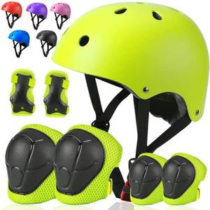 lot 8052 image: Toddler Kids Bike Helmet Set - Adjustable Cycling Helmet with Knee, Elbow Pads & Wrist Guards Sport Protective Gear Little Kid