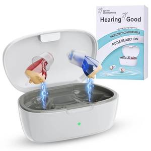 lot 8057 image: Hearing Aids for Seniors, Invisible Hearing Amplifiers with Noise Cancelling, Rechargeable Hearing Aids for Severe Hearing Loss Adults, Comfort In-ear Hearing Devices (151 pro, Red Blue)