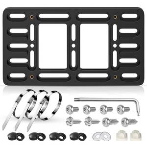 lot 8068 image: Front License Plate Bracket Holder, 2 Drill License Plate Mount, Universal Bumper Car Tag Frame Mounting kit