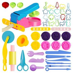 lot 8072 image: Dough Tools for Kids, 46Pcs Dough Toys Sets Playdough Accessories Include Play Food Molds - Cupcakes, Ice Cream, Noodle, Play Bulk Pack with Roller, Cutters, Scissor, DoughMat and Storage Bag Gifts