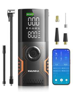 lot 8085 image: Tire Inflator Portable Air Compressor - Smart APP Control Bike Pump, All-in-One Storage Air Pump for Car Tires, 150PSI Tire Pump with Digital Gauge, Cordless Pump for Car, Motorcycles, Bikes, Balls