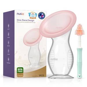 lot 8086 image: Nuliie Silicone Manual Breast Pump with Leak-Proof Lid & Suction Cup, 4oz120ml BPA-Free, Wearable Hand Pump Breastmilk, Breast Milk Collectors for Breastfeeding Essentials, Includes Cleaning Brush