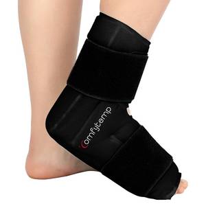 lot 8105 image: Comfytemp Ankle Foot Ice Pack Wrap for Plantar Fasciitis Relief, Ankles Brace for Sprain, Heel Spur, Swelling, Achilles Tendonitis, Cold Bag for Injuries Reusable, Hot Cold Compress, 1 Pack (Black)