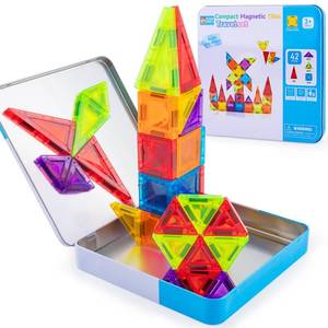 lot 8109 image: Easter Gifts for Kids Magnetic Tiles Travel Toys for Toddler, Magnetictile Block Airplane Car Road Trip Activities Essential, Preschool Learning Sensory Toy, Easter Basket Stuffer for 3-4-5-6-7-8