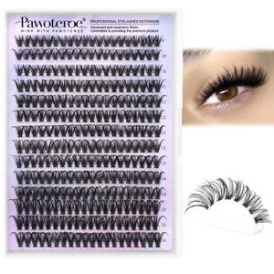 lot 8110 image: Pawotence Lash Clusters 40D 280pcs Cluster Eyelash Extensions 9-16mm Mix Eyelash Clusters Lash Extension Individual Lashes for Self Application (40D, 0.07D, 9-16mm)
