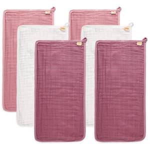 lot 8125 image: MUKIN Baby Burp Cloths, Soft Cotton Burp Cloth, Burp Rags for Baby Boy, Girl (Pink Series)
