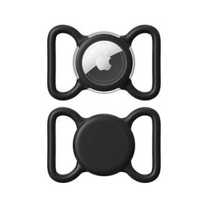 lot 8160 image: Waterproof Airtag Holder for Dog Collar, Soft Full-Body Protective Airtag Holder for Dog & Cat Collars, Ultra-Durable, Easy Installation, Lightweight Clear Airtag Case (Black, Large)