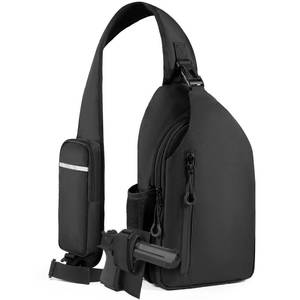 lot 8166 image: LarKoo CCW Sling Chest Bag - Tactical Crossbody Backpack for Concealed Carry with Hidden Holster Compartment  Mid-Zip Gun Pocket, Water-Resistant