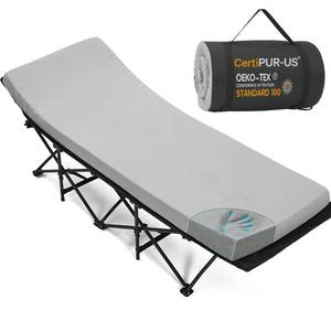lot 13632 image: CYMULA Camping Cot Mattress 2in Memory Foam Sleeping Pad,Soft Warm Non-Slip Camping Mattress Topper with Retaining for Adults,Portable Roll up Pad for Travel��75  30  2,Grey��
