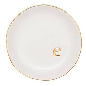 lot 14324 image: COLLECTIVE HOME - Ceramic Jewelry Tray, Decorative Trinket Dish for Rings Earrings Necklaces Bracelet Watch Keys, Birthday Mothers Day Christmas Gift for Women, 4.75, White Surface (E)