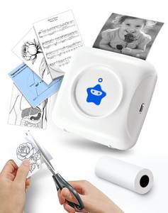 lot 14325 image: vretti Sticker Printer - TP2-Y Mini Portable Thermal Printer Inkless Sticker Maker Machine Bluetooth Label Maker Pocket Instant Print for Study Graphics, Anatomical Diagrams, Photos, Students
