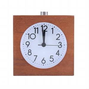 lot 14328 image: Lancoon Wooden Analog Alarm Clock, Wood Body Non-Ticking Quiet Silent with Night Light Snooze Function Battery Operated for Tabletop Bedroom Bedside Heavy Sleepers (Brown)