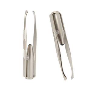 lot 14343 image: Comimark 2 PCS Eyebrow Tweezers Stainless Steel With LED Light Anti-static Eyelash Eyebrow Clamps Hair Removal Tweezers Profession Makeup Tools