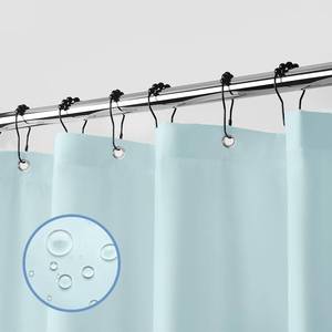 lot 14351 image: downluxe Waterproof Fabric Shower Curtain Liner, Soft Cloth Shower Liner with 3 Magnets, Machine Washable & Hotel Quality Bathroom Curtain, 70 W x 72 L, Blue