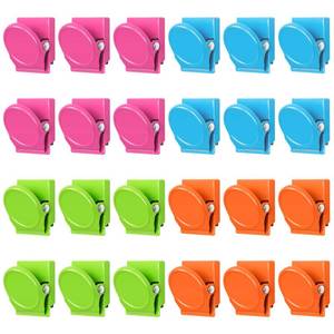lot 14375 image: VNDUEEY 24 Pcs Magnetic Clips, Fridge Magnets Refrigerator Magnet, Whiteboard Magnets, Magnet Clips Heavy Duty, Metal Clip Magnets for Classroom, Home, Photo Displays, Locker
