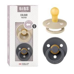 lot 14384 image: BIBS Pacifiers Colour Collection  Natural Rubber Baby Pacifier  Set of 2 BPA-Free Soothers  Made in Denmark  0 Months (Pack of 2)  VanillaIron