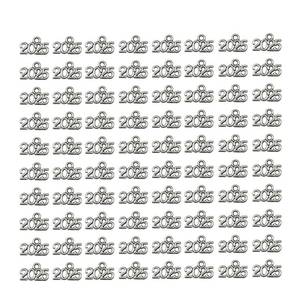 lot 14398 image: FRUTA 100pcs 2025 Charm Jewelry Making Kit for Handcraft Work Graduation Tassel DIY Beads, Silver