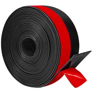 lot 14405 image: TORRAMI Silicone Door Sweep Draft Stopper 2 inch Width 20 Feet Length,Seal Insulation for Door Under Bottom, Gap, Side, Glass Shower Door, Sliding Door,Black