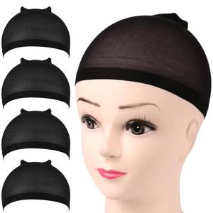 lot 14411 image: FANDAMEI Wig Cap, Nylon Wig Caps, 4 Pieces Stocking Wig Caps for Women (Black��