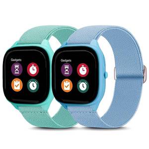 lot 14414 image: Huadea 2 Pack Stretchy Nylon Compatible with Gizmo Watch Adventrue 3 2 1Gabb 3e 3 2 1SyncUP Watch 2 1 & Cosmo JrTrack 5432 SE2JrTrack, 20mm Soft Breathable Strap for Small Wrist