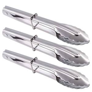 lot 18090 image: HINMAY Small Stainless Steel Serving Tongs 7-Inch Salad Tongs, Set of 3 (Silver)