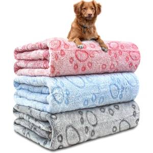 lot 18095 image: 3 Pack Dog Blankets for Small Dogs, 23x16 Washable Dog Blanket, Soft Pet Blankets for Cat��Rabbit��Guinea Pig Small Animal Fleece Bedding Cute Claw Pattern Rabbit Bedding