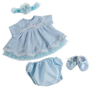lot 18120 image: EKOKIZ Reborn Baby Dolls Clothes Girl Blue Baby Doll Clothes 17-20 Inches Doll Outfits and Accessories for Newborn Girl