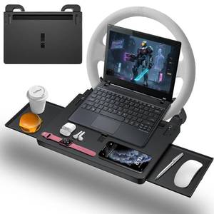 lot 19508 image: AUEOTUAR Steering Wheel Tray, Car Food Tray, Car Desk for Laptop, Multipurpose Car Table for Eating & Work, Adjustable Car Tray with Drawer and Anti-Slip Protective Adhesive