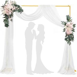 lot 19515 image: ADOSON Backdrop Stand 6.6FT Wedding Arch Backdrop Stand Heavy Duty Gold Square Metal Balloon Arch Stand for Wedding, Birthday Party, Baby Shower Celebration Decorations